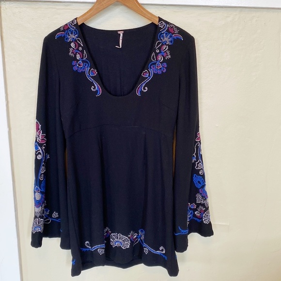 Free People Holiday Folk Embroidered Mini Dress - Picture 2 of 11